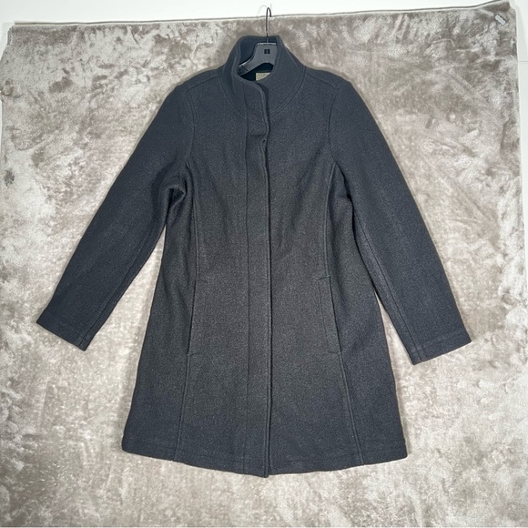 LL Bean Bellandi Wool Black Coat Jacket Women’s Size Medium - Picture 1 of 8
